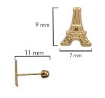 Broqueles A1008torre Eiffel De Oro 14k